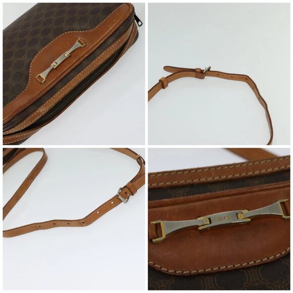 CELINE Macadam Canvas Shoulder Bag PVC Brown Gold Auth BA2444 - Picture 16 of 16